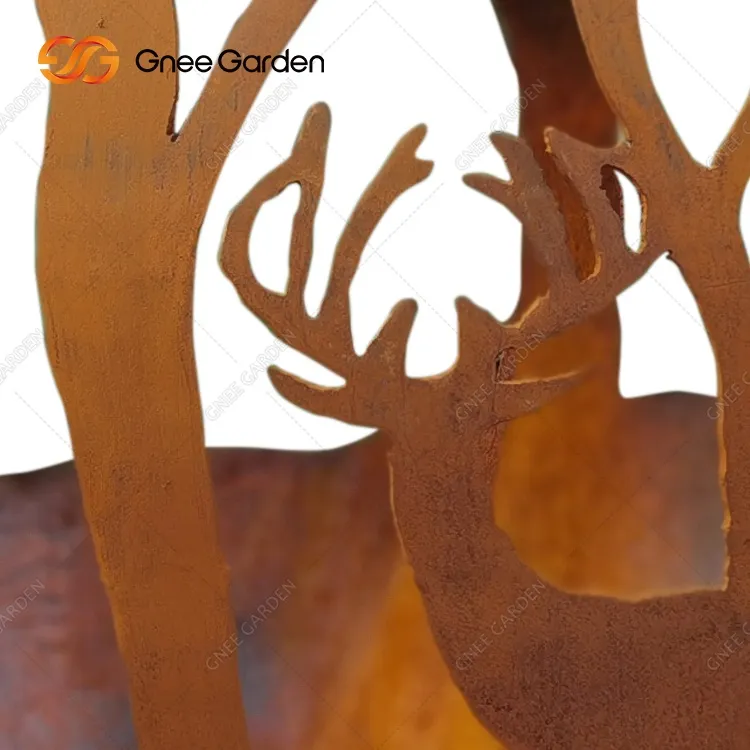 Corten Vatrena sfera za vrtove tematike šuma