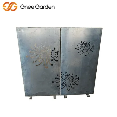 Corten Garden ekran s motivima Chrysantemum