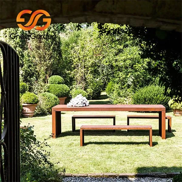 Klupe i stolovi od čelika Corten