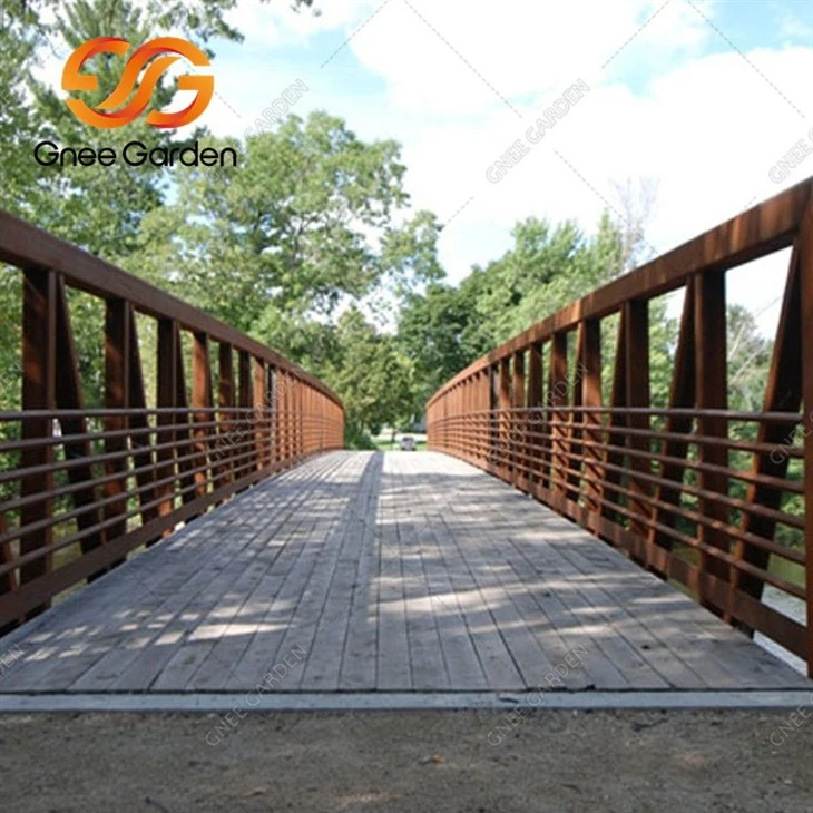 corten garden footbridge