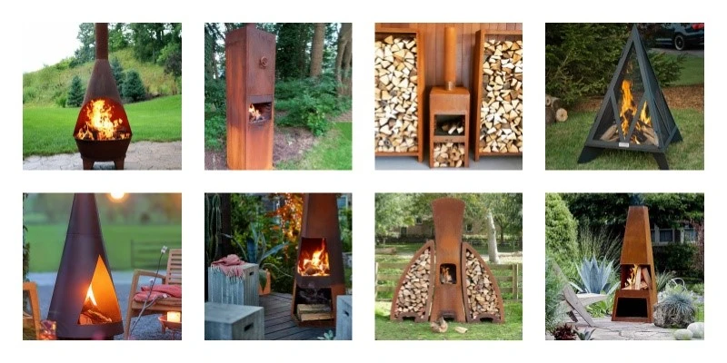 Corten steel outdoor wood burner Corten steel outdoor wood burner