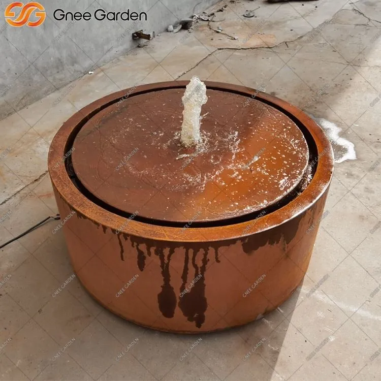 Vanjska Corten vodena značajka s ugrađenom pumpom