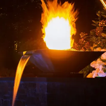 Pool Waterfall Fountain Fire Pit